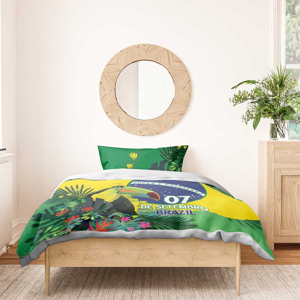Feliz Dia Da Indepencencia Brazil Bedding Set Brasil Toucan Tropical Vibes - Wonder Print Shop