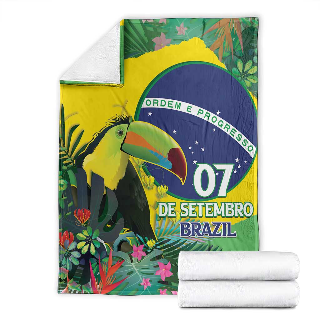 Feliz Dia Da Indepencencia Brazil Blanket Brasil Toucan Tropical Vibes
