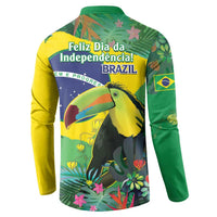 Feliz Dia Da Indepencencia Brazil Button Sweatshirt Brasil Toucan Tropical Vibes - Wonder Print Shop
