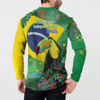 Feliz Dia Da Indepencencia Brazil Button Sweatshirt Brasil Toucan Tropical Vibes - Wonder Print Shop