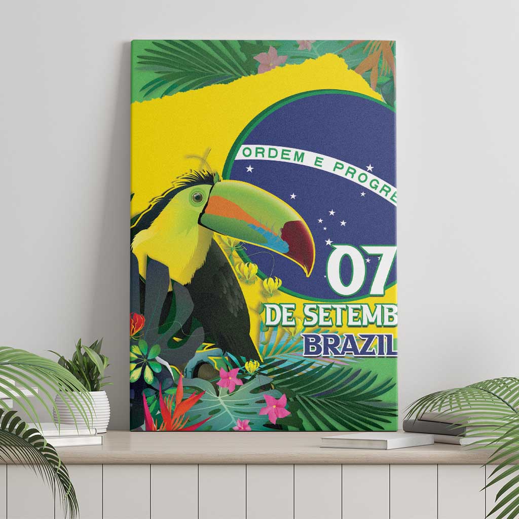 Feliz Dia Da Indepencencia Brazil Canvas Wall Art Brasil Toucan Tropical Vibes - Wonder Print Shop