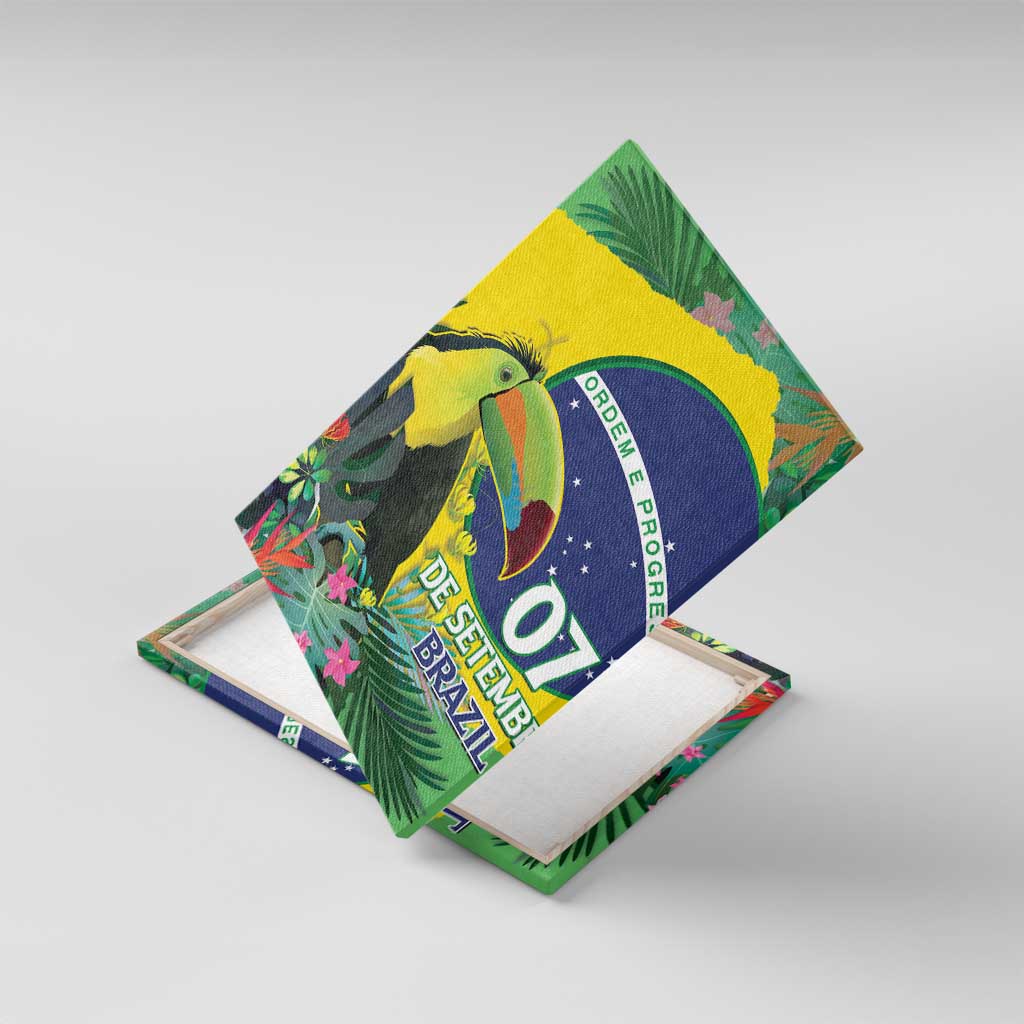 Feliz Dia Da Indepencencia Brazil Canvas Wall Art Brasil Toucan Tropical Vibes - Wonder Print Shop