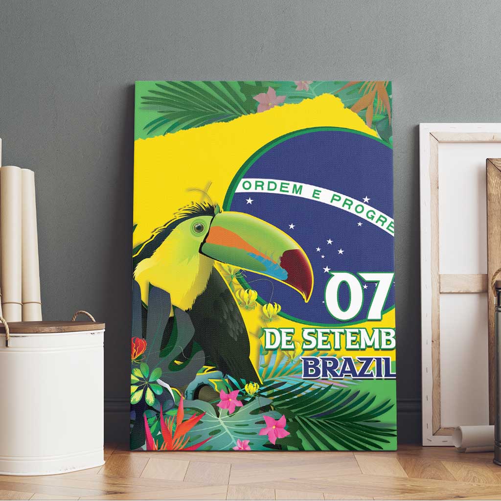 Feliz Dia Da Indepencencia Brazil Canvas Wall Art Brasil Toucan Tropical Vibes - Wonder Print Shop
