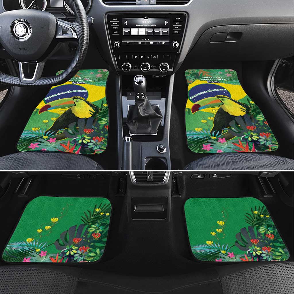 Feliz Dia Da Indepencencia Brazil Car Mats Brasil Toucan Tropical Vibes - Wonder Print Shop