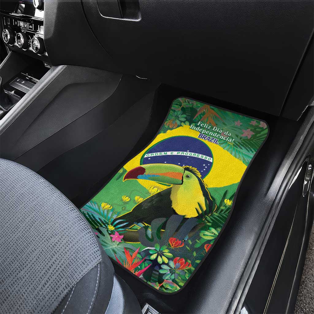 Feliz Dia Da Indepencencia Brazil Car Mats Brasil Toucan Tropical Vibes - Wonder Print Shop