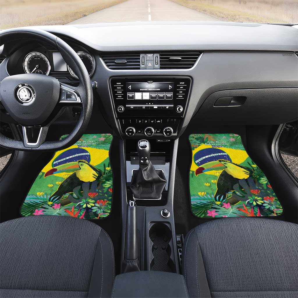 Feliz Dia Da Indepencencia Brazil Car Mats Brasil Toucan Tropical Vibes - Wonder Print Shop