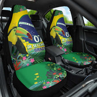 Feliz Dia Da Indepencencia Brazil Car Seat Cover Brasil Toucan Tropical Vibes - Wonder Print Shop