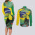 Feliz Dia Da Indepencencia Brazil Couples Matching Long Sleeve Bodycon Dress and Long Sleeve Button Shirt Brasil Toucan Tropical Vibes - Wonder Print Shop