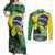 Feliz Dia Da Indepencencia Brazil Couples Matching Off Shoulder Maxi Dress and Long Sleeve Button Shirt Brasil Toucan Tropical Vibes - Wonder Print Shop