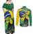 Feliz Dia Da Indepencencia Brazil Couples Matching Off Shoulder Maxi Dress and Long Sleeve Button Shirt Brasil Toucan Tropical Vibes - Wonder Print Shop