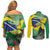 Feliz Dia Da Indepencencia Brazil Couples Matching Off Shoulder Short Dress and Long Sleeve Button Shirt Brasil Toucan Tropical Vibes - Wonder Print Shop