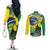 Feliz Dia Da Indepencencia Brazil Couples Matching Off The Shoulder Long Sleeve Dress and Long Sleeve Button Shirt Brasil Toucan Tropical Vibes