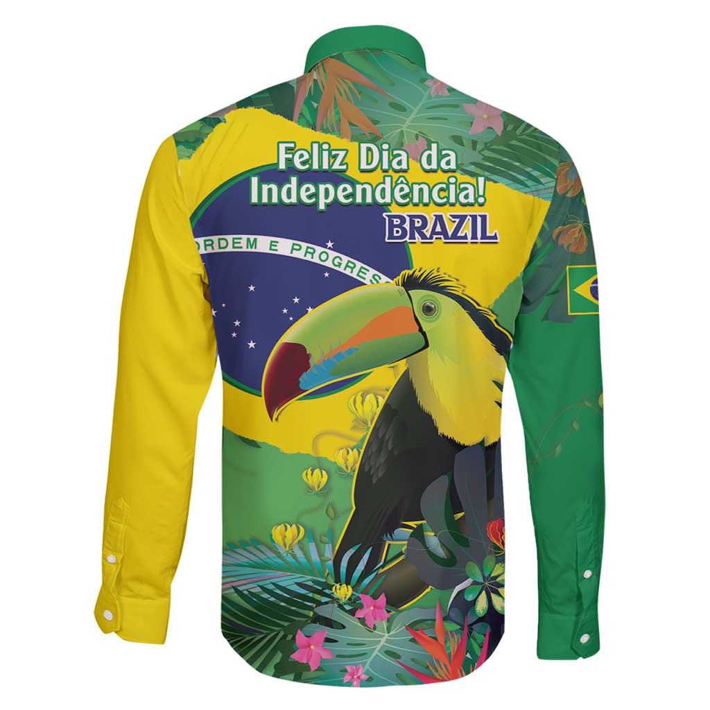 Feliz Dia Da Indepencencia Brazil Family Matching Long Sleeve Bodycon Dress and Hawaiian Shirt Brasil Toucan Tropical Vibes - Wonder Print Shop