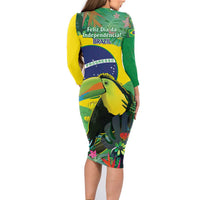 Feliz Dia Da Indepencencia Brazil Family Matching Long Sleeve Bodycon Dress and Hawaiian Shirt Brasil Toucan Tropical Vibes - Wonder Print Shop