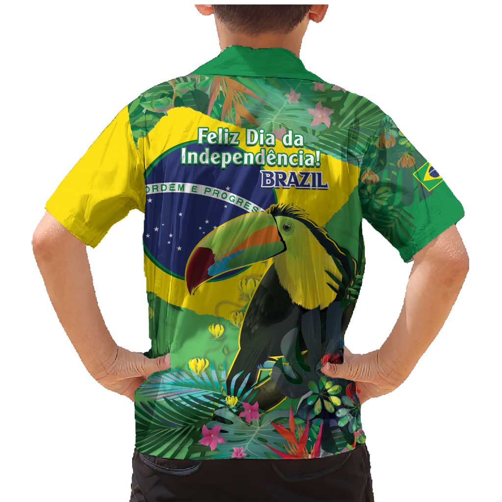 Feliz Dia Da Indepencencia Brazil Family Matching Mermaid Dress and Hawaiian Shirt Brasil Toucan Tropical Vibes - Wonder Print Shop
