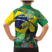 Feliz Dia Da Indepencencia Brazil Family Matching Mermaid Dress and Hawaiian Shirt Brasil Toucan Tropical Vibes - Wonder Print Shop