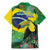 Feliz Dia Da Indepencencia Brazil Family Matching Mermaid Dress and Hawaiian Shirt Brasil Toucan Tropical Vibes - Wonder Print Shop