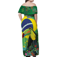 Feliz Dia Da Indepencencia Brazil Family Matching Off Shoulder Maxi Dress and Hawaiian Shirt Brasil Toucan Tropical Vibes - Wonder Print Shop