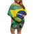 Feliz Dia Da Indepencencia Brazil Family Matching Off Shoulder Short Dress and Hawaiian Shirt Brasil Toucan Tropical Vibes - Wonder Print Shop