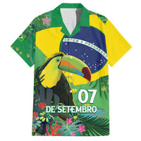 Feliz Dia Da Indepencencia Brazil Family Matching Puletasi and Hawaiian Shirt Brasil Toucan Tropical Vibes - Wonder Print Shop