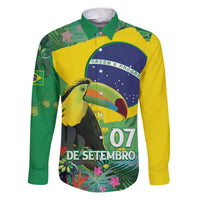 Feliz Dia Da Indepencencia Brazil Family Matching Puletasi and Hawaiian Shirt Brasil Toucan Tropical Vibes - Wonder Print Shop
