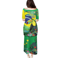 Feliz Dia Da Indepencencia Brazil Family Matching Puletasi and Hawaiian Shirt Brasil Toucan Tropical Vibes - Wonder Print Shop