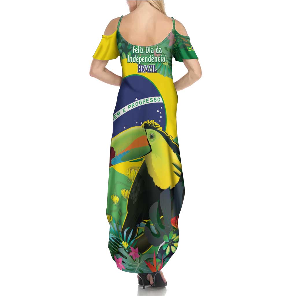 Feliz Dia Da Indepencencia Brazil Family Matching Summer Maxi Dress and Hawaiian Shirt Brasil Toucan Tropical Vibes - Wonder Print Shop