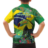 Feliz Dia Da Indepencencia Brazil Family Matching Tank Maxi Dress and Hawaiian Shirt Brasil Toucan Tropical Vibes - Wonder Print Shop