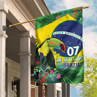 Feliz Dia Da Indepencencia Brazil Garden Flag Brasil Toucan Tropical Vibes - Wonder Print Shop