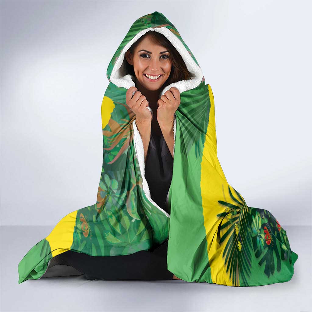 Feliz Dia Da Indepencencia Brazil Hooded Blanket Brasil Toucan Tropical Vibes