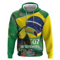 Feliz Dia Da Indepencencia Brazil Hoodie Brasil Toucan Tropical Vibes - Wonder Print Shop