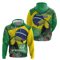 Feliz Dia Da Indepencencia Brazil Hoodie Brasil Toucan Tropical Vibes - Wonder Print Shop