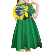 Feliz Dia Da Indepencencia Brazil Kid Short Sleeve Dress Brasil Toucan Tropical Vibes - Wonder Print Shop