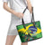 Feliz Dia Da Indepencencia Brazil Leather Tote Bag Brasil Toucan Tropical Vibes - Wonder Print Shop
