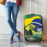 Feliz Dia Da Indepencencia Brazil Luggage Cover Brasil Toucan Tropical Vibes - Wonder Print Shop