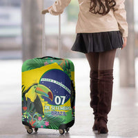 Feliz Dia Da Indepencencia Brazil Luggage Cover Brasil Toucan Tropical Vibes - Wonder Print Shop