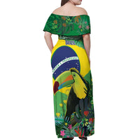 Feliz Dia Da Indepencencia Brazil Off Shoulder Maxi Dress Brasil Toucan Tropical Vibes - Wonder Print Shop