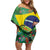 Feliz Dia Da Indepencencia Brazil Off Shoulder Short Dress Brasil Toucan Tropical Vibes - Wonder Print Shop