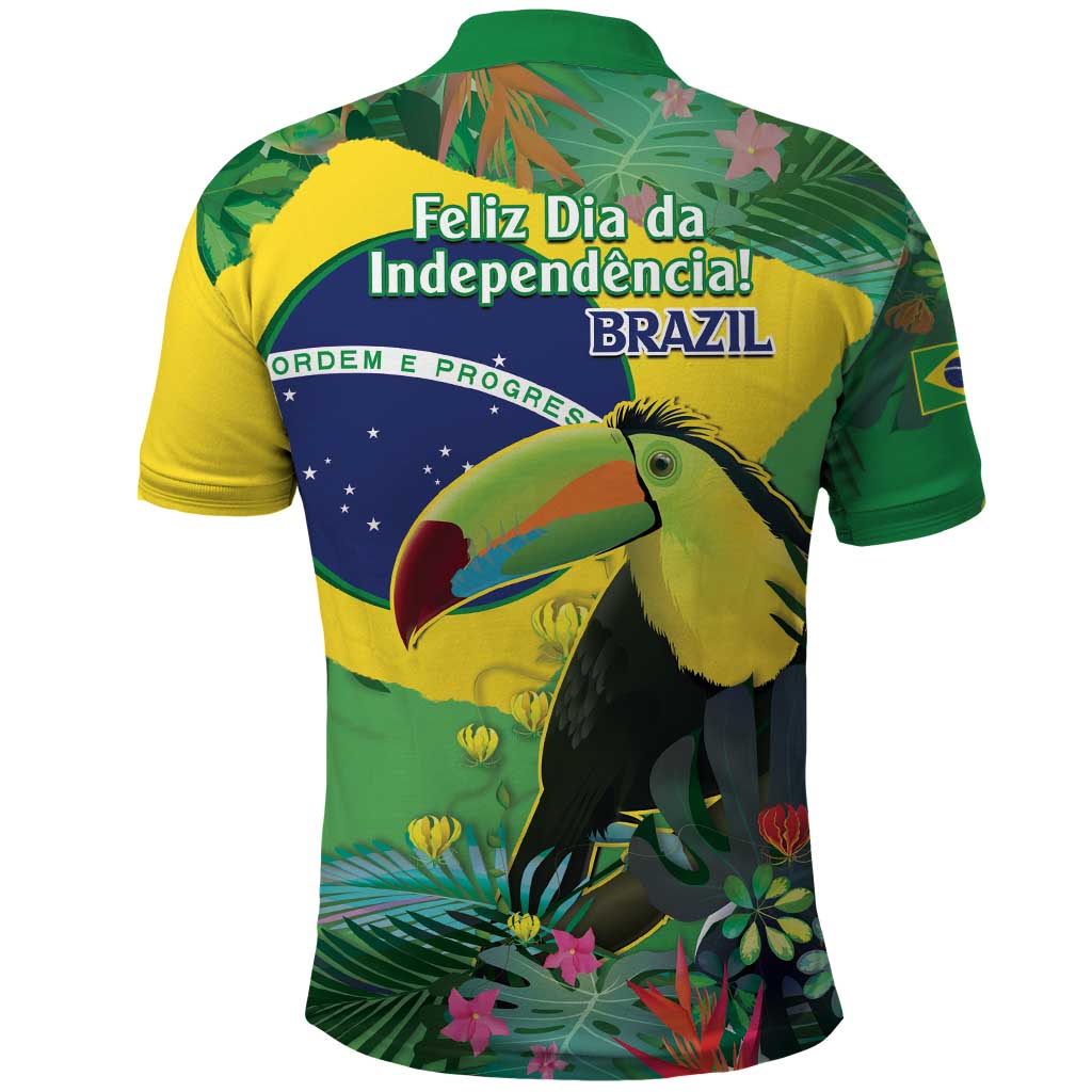 Feliz Dia Da Indepencencia Brazil Polo Shirt Brasil Toucan Tropical Vibes - Wonder Print Shop