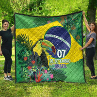 Feliz Dia Da Indepencencia Brazil Quilt Brasil Toucan Tropical Vibes - Wonder Print Shop