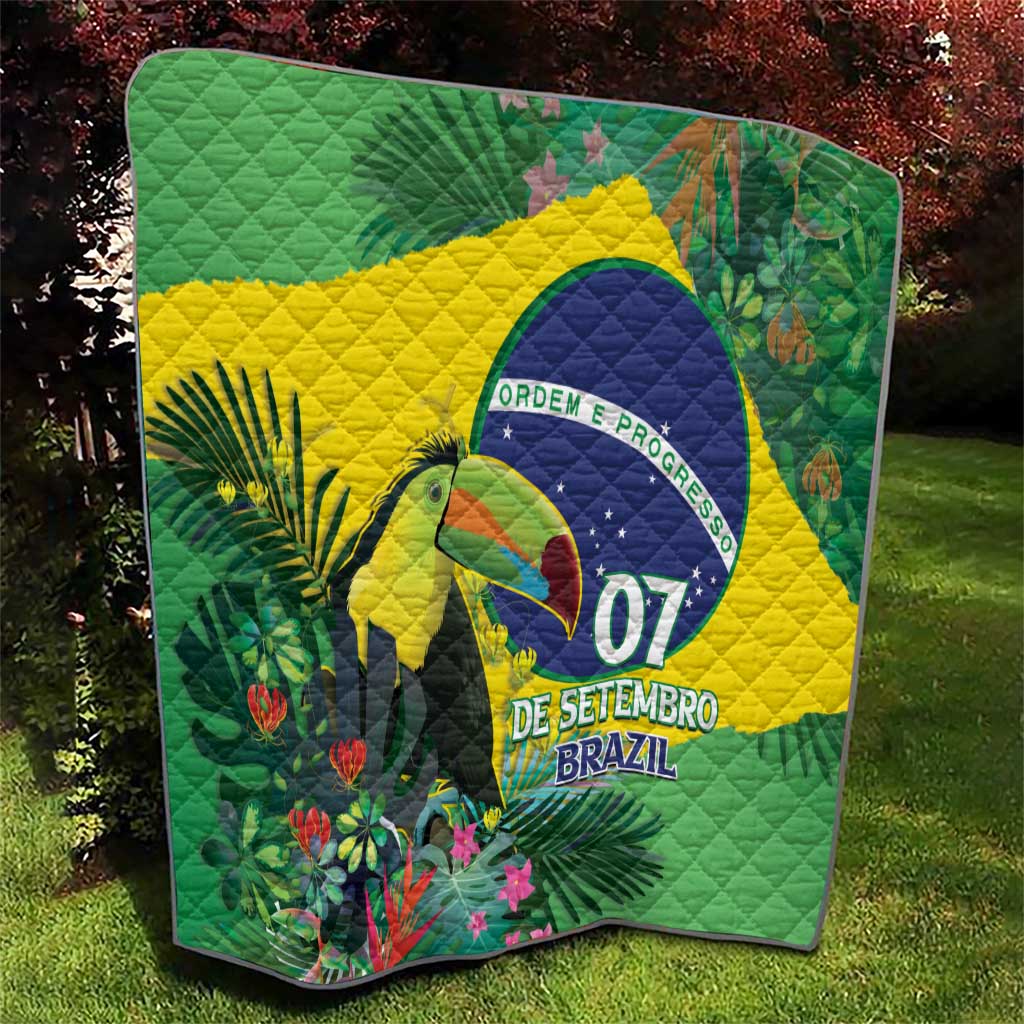 Feliz Dia Da Indepencencia Brazil Quilt Brasil Toucan Tropical Vibes - Wonder Print Shop