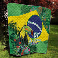 Feliz Dia Da Indepencencia Brazil Quilt Brasil Toucan Tropical Vibes - Wonder Print Shop