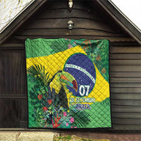 Feliz Dia Da Indepencencia Brazil Quilt Brasil Toucan Tropical Vibes - Wonder Print Shop
