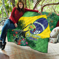 Feliz Dia Da Indepencencia Brazil Quilt Brasil Toucan Tropical Vibes - Wonder Print Shop