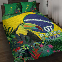 Feliz Dia Da Indepencencia Brazil Quilt Bed Set Brasil Toucan Tropical Vibes - Wonder Print Shop
