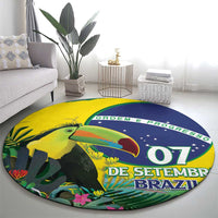 Feliz Dia Da Indepencencia Brazil Round Carpet Brasil Toucan Tropical Vibes