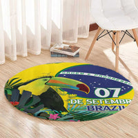 Feliz Dia Da Indepencencia Brazil Round Carpet Brasil Toucan Tropical Vibes