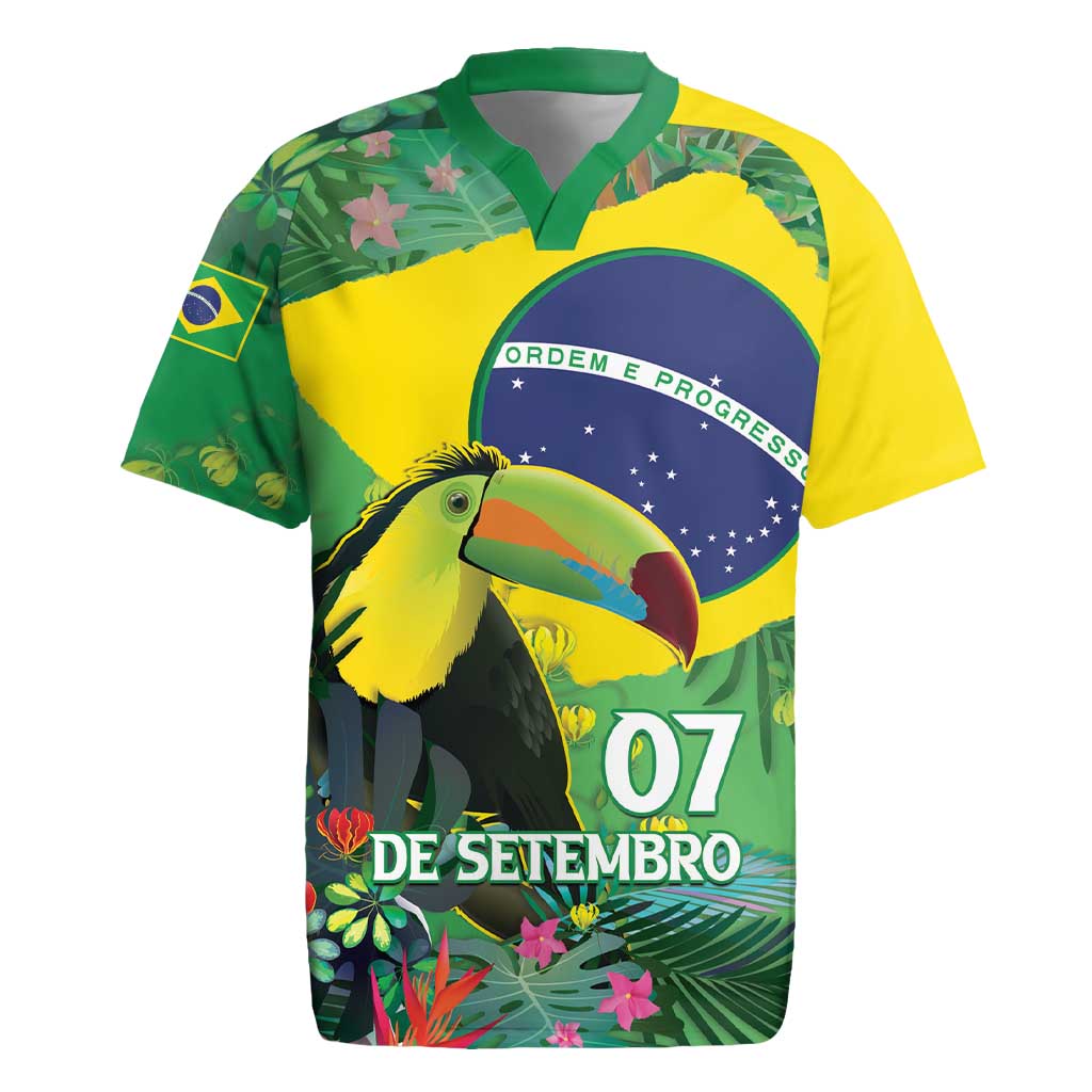 Feliz Dia Da Indepencencia Brazil Rugby Jersey Brasil Toucan Tropical Vibes - Wonder Print Shop
