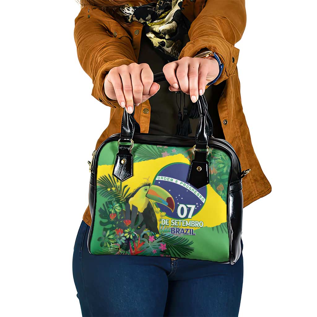 Feliz Dia Da Indepencencia Brazil Shoulder Handbag Brasil Toucan Tropical Vibes