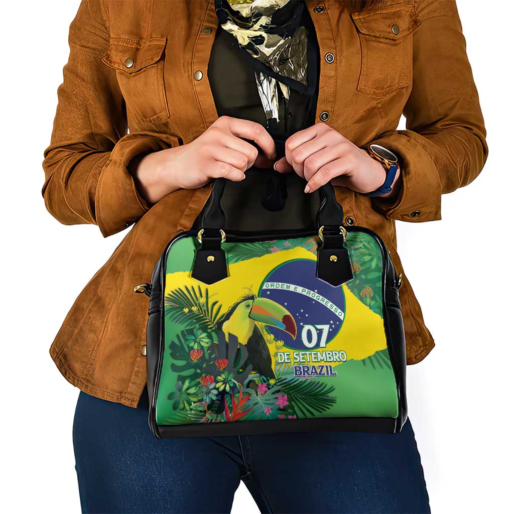Feliz Dia Da Indepencencia Brazil Shoulder Handbag Brasil Toucan Tropical Vibes